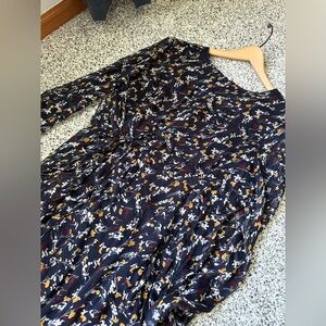 The Korner long sleeve floral navy dress